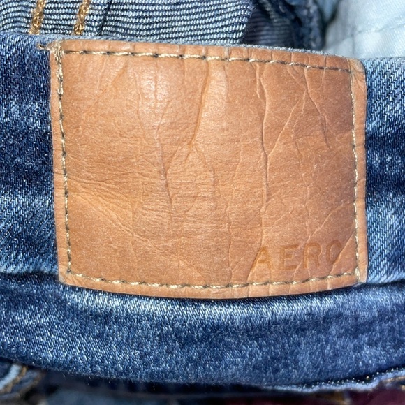 Aeropostale High Rise Curvey Jeggings size 0 blue distressed denim jeans - Picture 8 of 10